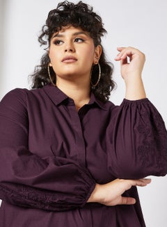 Vero Moda Curve Curve Shirt Dress Burgundy  - Image 3