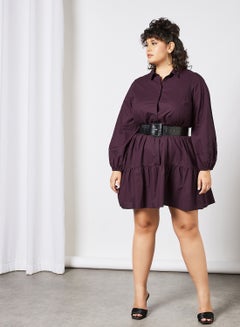Vero Moda Curve Curve Shirt Dress Burgundy  - Image 4