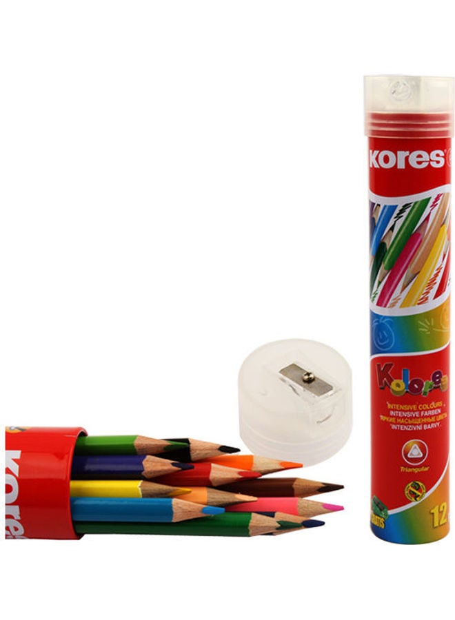 Kores Kolores In Tin Box 12 Colors Pencils – 3Mm W/Sharpner Orange