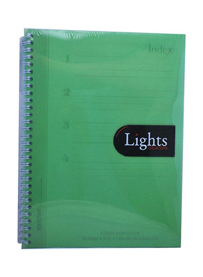 Mintra Lights  Spiral Notebook (100 Pages) 19*26 Green