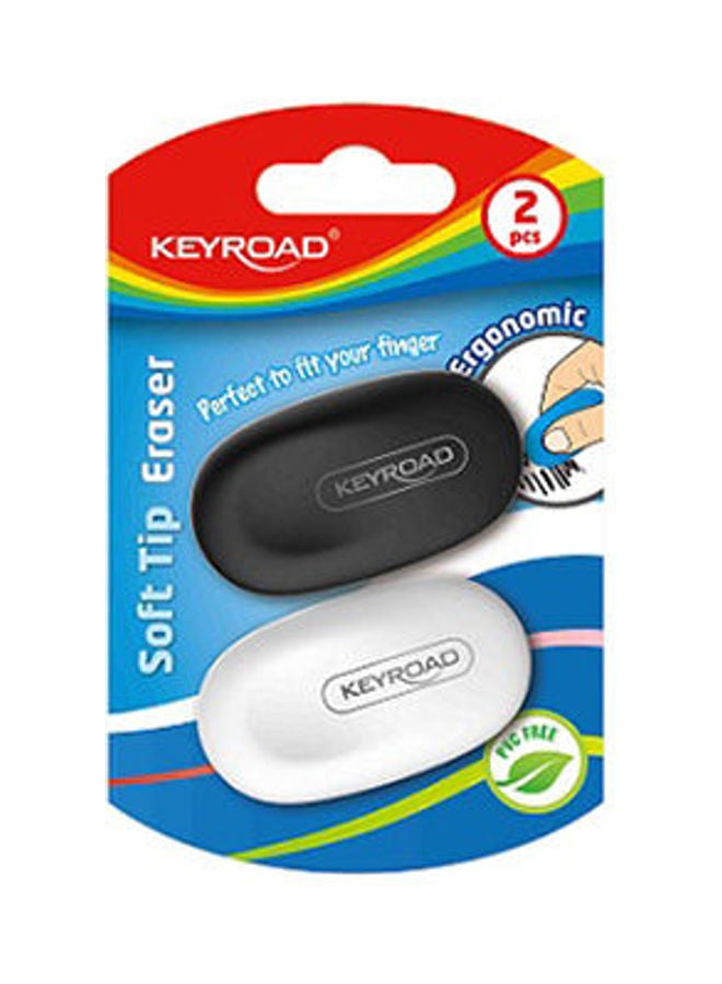 Keyroad keyroad Soft Tip-Eraser 2pc/blister card KR971240 Black-White