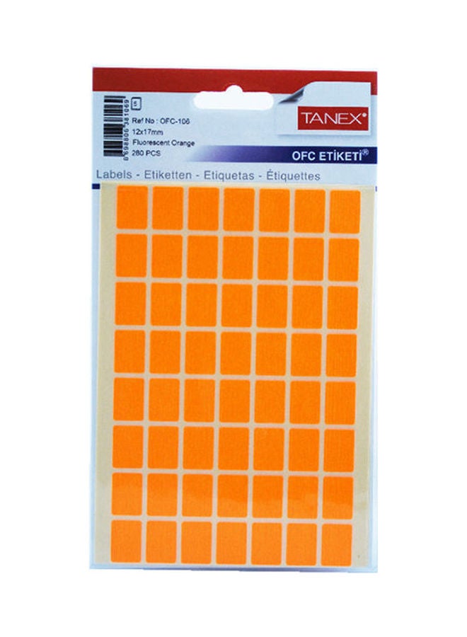 Handwriting Label 5 Sheets Orange