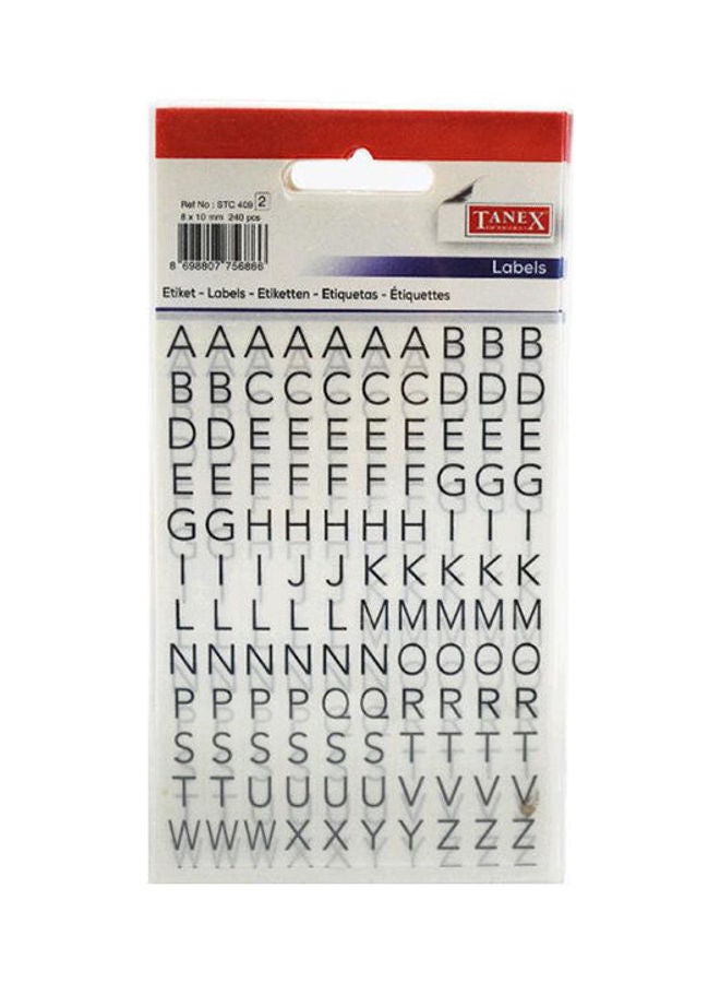 Transparent LETTER & NUMBER  STICKER STC- 409 Black
