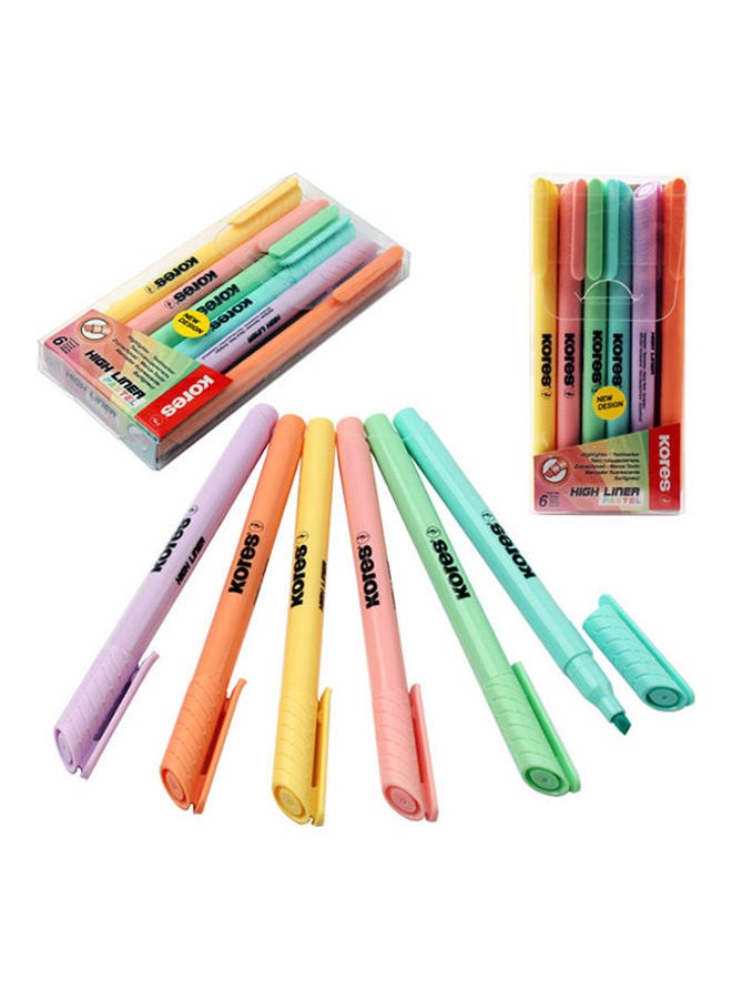 Highliner Fine Pastel Mix Chisel Set Of 6 Colors beige