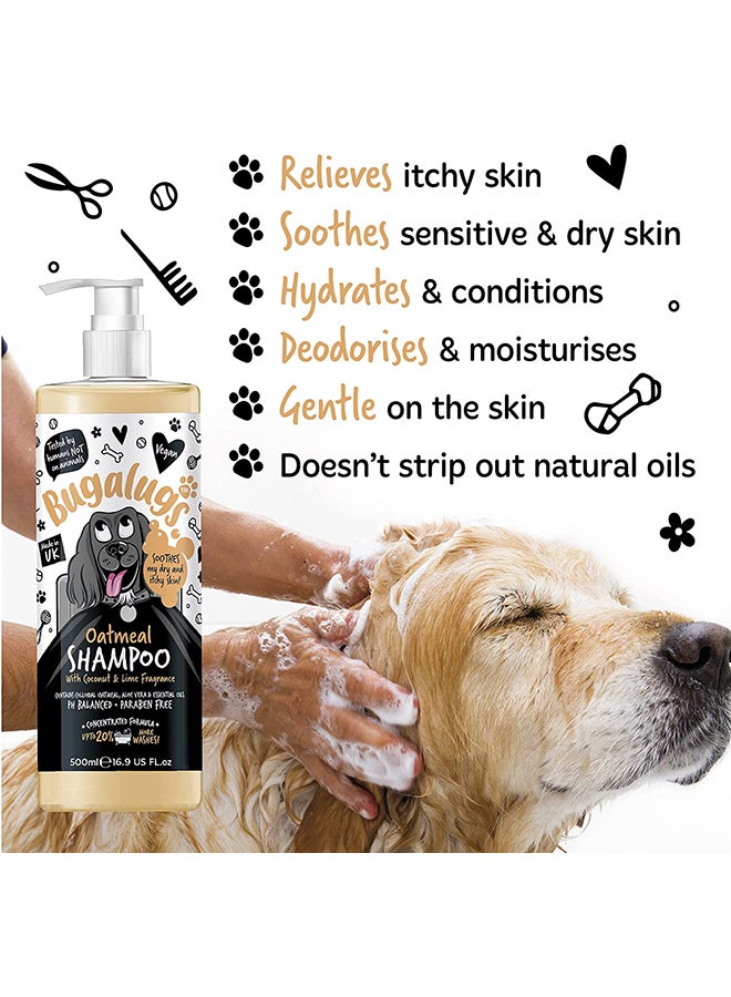 BUGALUGS Oatmeal And Aloe Vera Dog Shampoo Multicolour 500ml  - Image 3