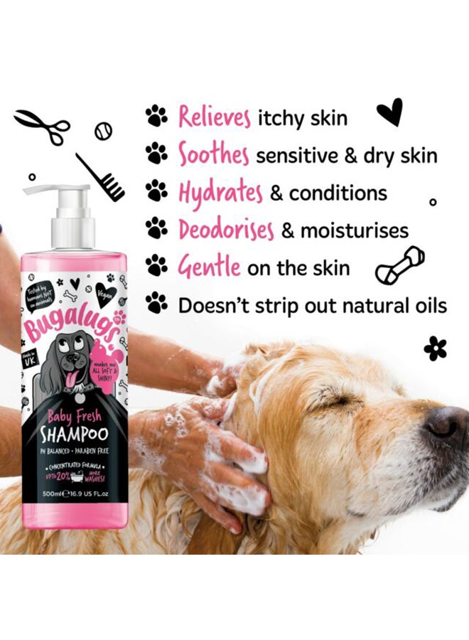 BUGALUGS - Dog Grooming Shampoo With Baby Powder Scent Multicolour 500ml - Image 1
