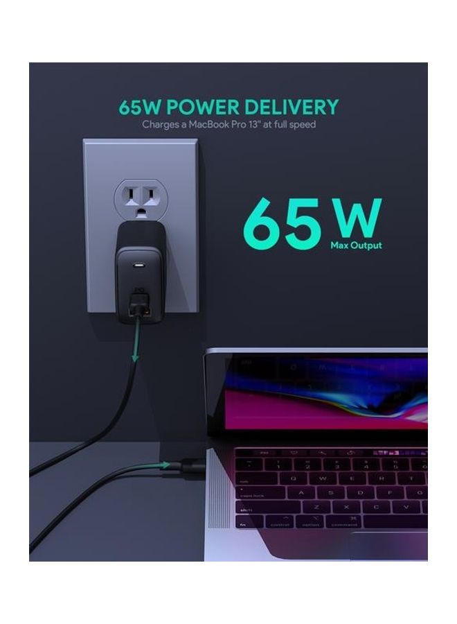 HP - USB-C Adapter Travel Hub Black - Image 1