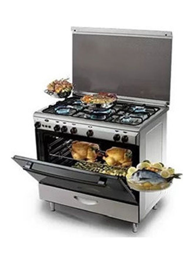 كريازي Gas Oven 90*60 5 Burners 9600M Stainless Steel 9600-1 Silver 