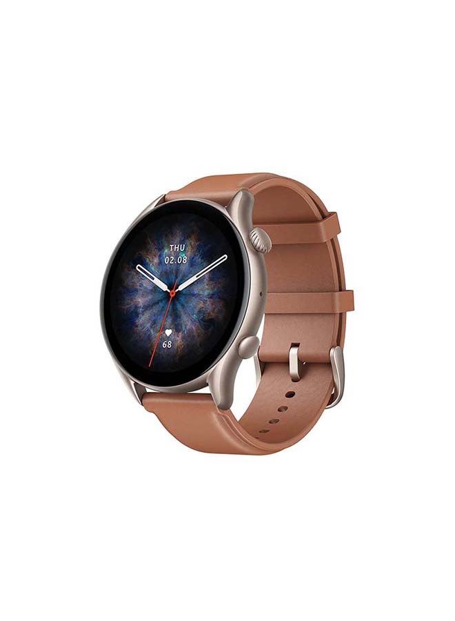 Amazfit - GTR 3 Pro Ultra HD AMOLED Display Smartwatch Leather Brown - Image 1