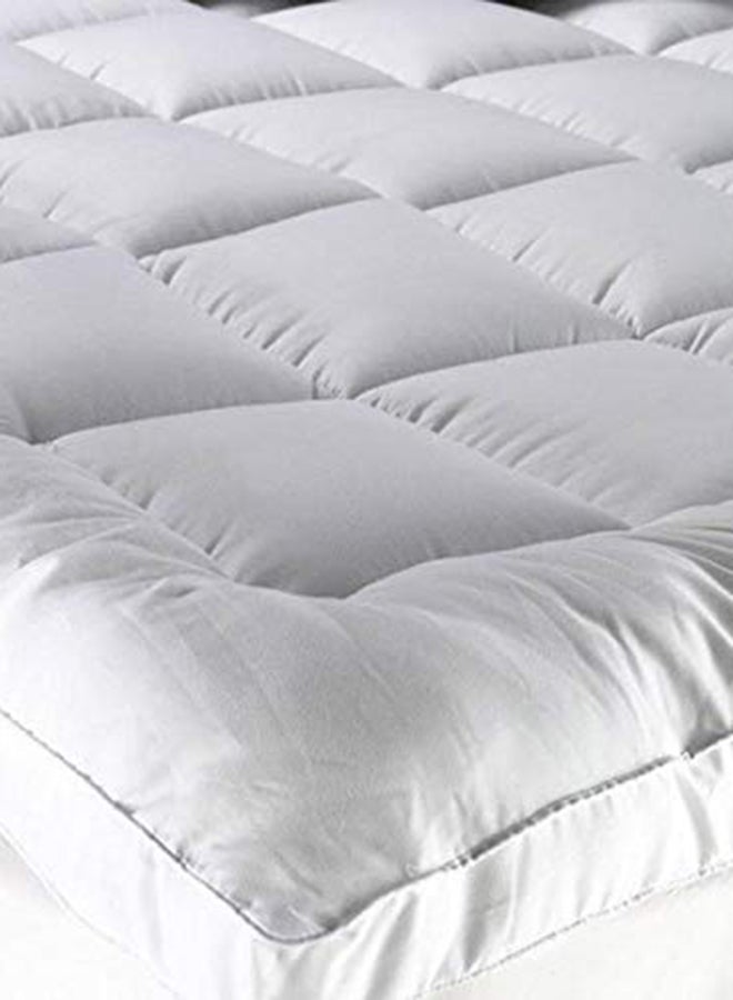 Kingtex Premium Quality Long Lasting Super Soft Relax Memory Foam Washable Spill And Stain Resistant Double Size Mattress Topper Microfiber White 150 x 200cm - Image 2