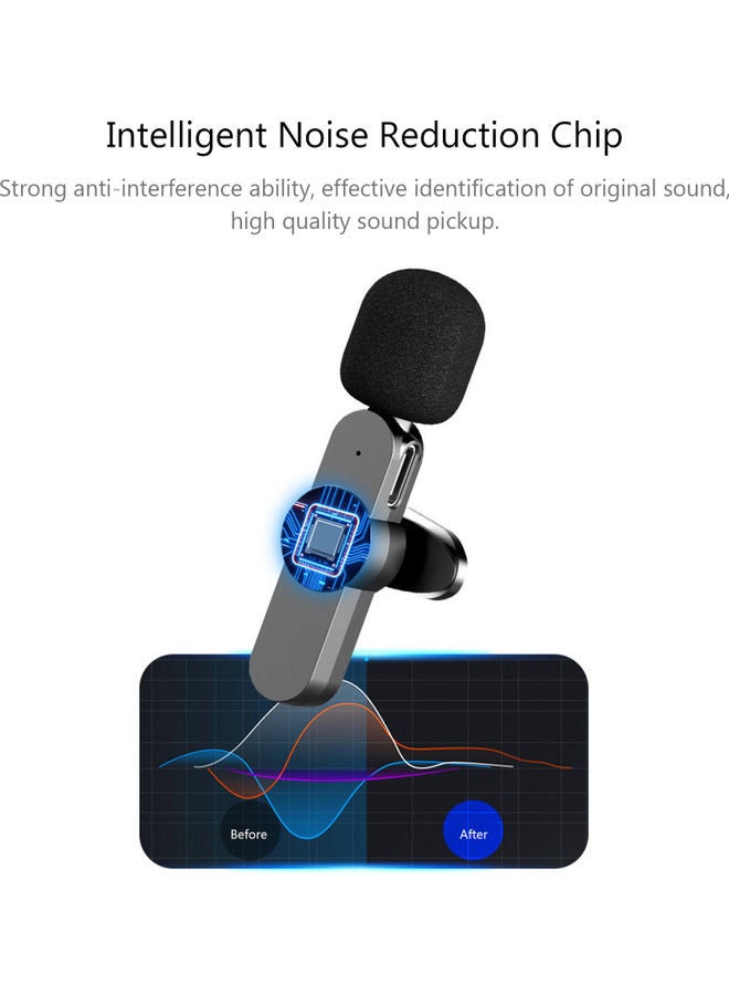 W01 Wireless Lavalier Microphone Clip-on Mic WiFi Black - Image 4
