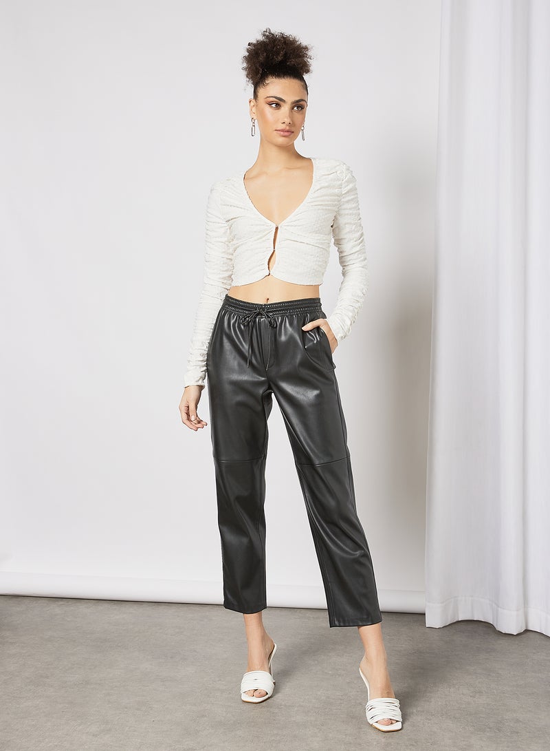 LOST INK - Textured Long Sleeve Top White - Image 1