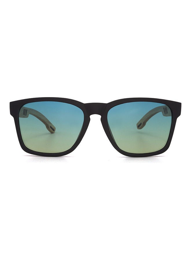 Radar Men's Square Plastic Frame And Wood Temple Sunglasses - Image 1