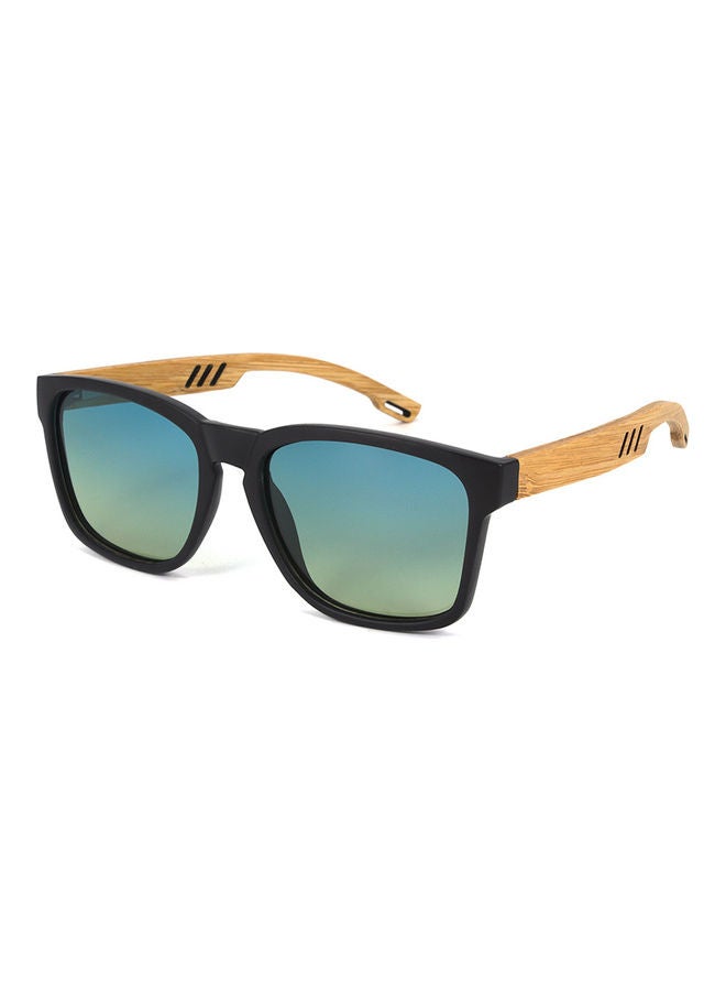Radar Men's Square Plastic Frame And Wood Temple Sunglasses - Image 2