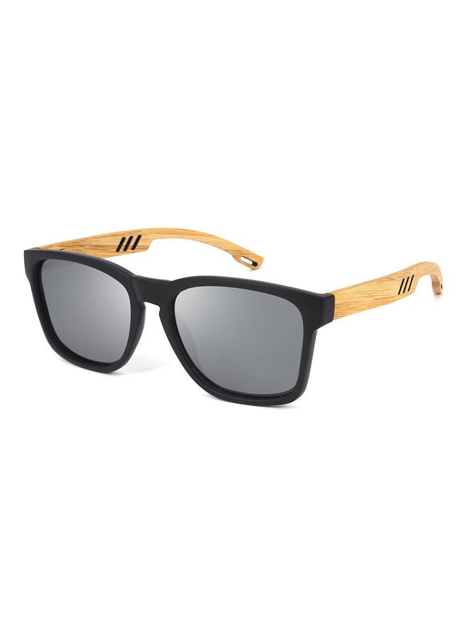 Radar Men's Square Plastic Frame And Wood Temple Sunglasses - Image 2