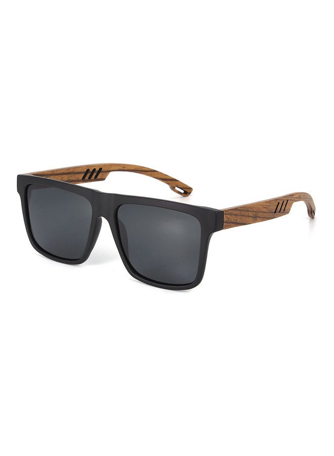 Radar Men's Square Plastic Frame And Wood Temple Sunglasses - Image 2