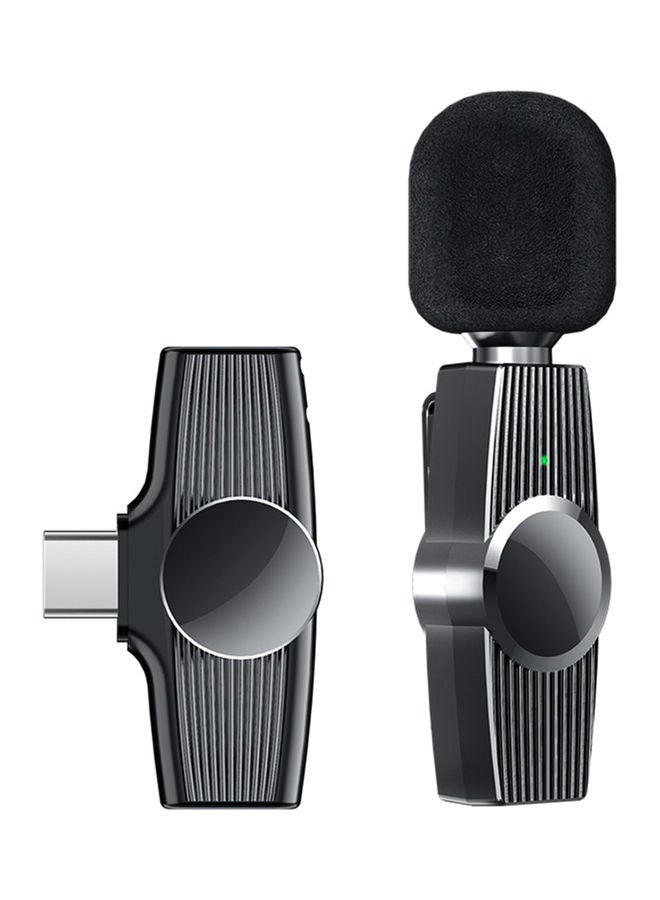 Generic 2.4GHz Wireless Microphone Clip-on Lavalier Microphone Transmitter Receiver Black  - Image 1