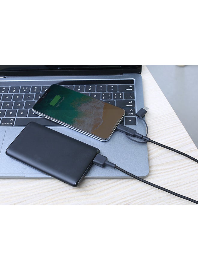 Aukey 3 In 1 MFi Sync And Charge Braided Cable,CB-BAL5 Black - Image 2