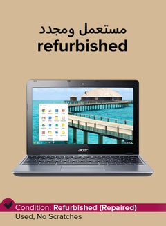 Intel Refurbished - Chromebook C720 Laptop With 11.6-Inch Display,Celeron Processor/2GB RAM/16GB SSD/Intel HD Graphics English Granite Grey  - Image 1