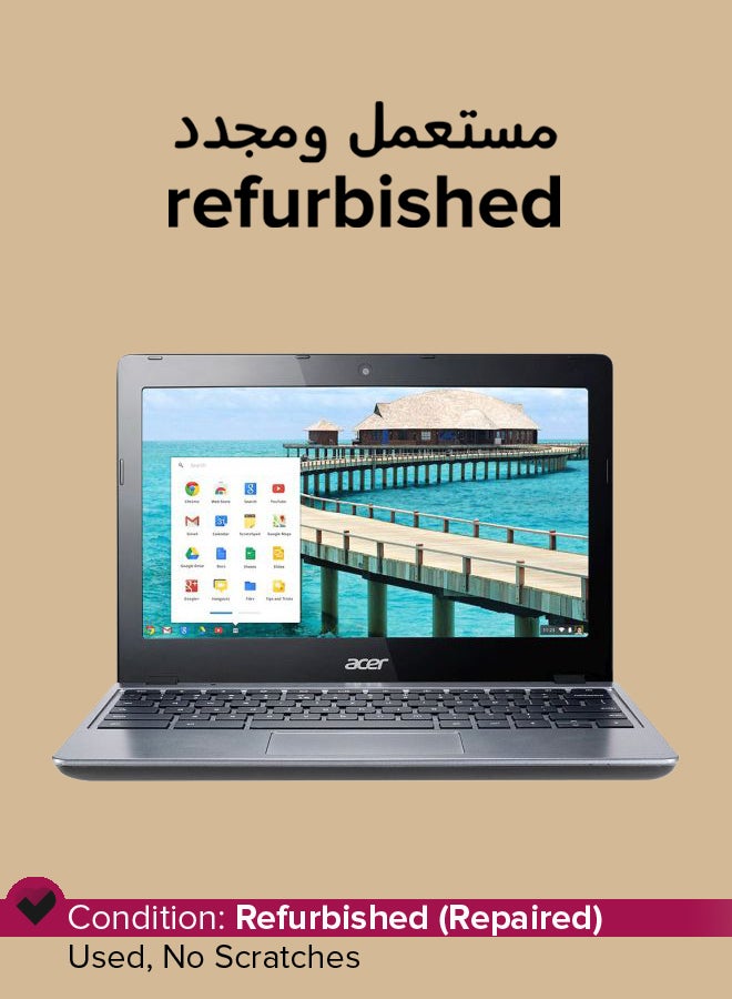 Intel - Refurbished - Chromebook C720 Laptop With 11.6-Inch Display,Celeron Processor/2GB RAM/16GB SSD/Intel HD Graphics English Granite Grey - Image 1