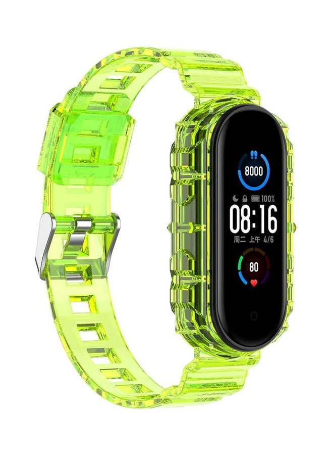 Silicone Strap Band For Mi Band 5 / Mi Band 6 Breathable Strap Replacement For M5 M6 Bracelet For Xiaomi Miband 5 6 Smart Watch lemon