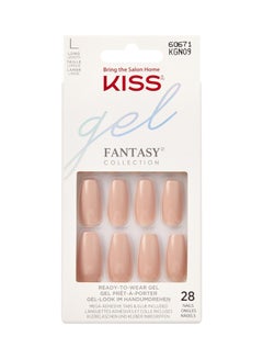 KISS 28-Piece Gel Fantasy Ready-To-Wear Nails Nude  - Image 1