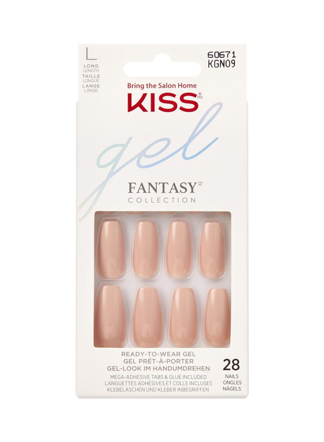 KISS 28-Piece Gel Fantasy Ready-To-Wear Nails Nude  - Image 1