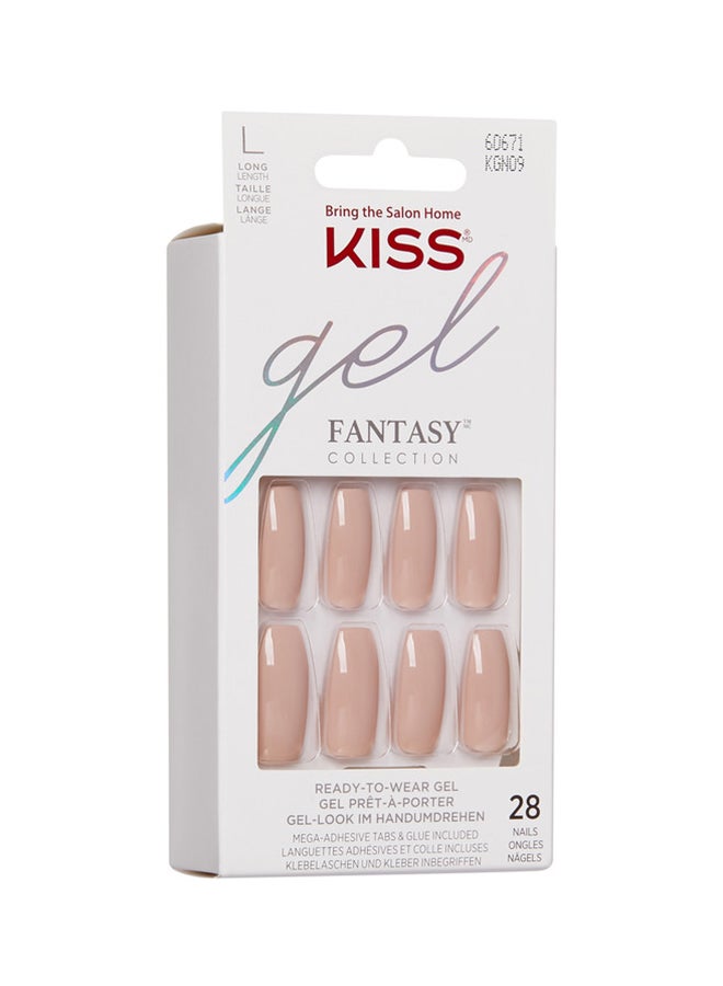 KISS 28-Piece Gel Fantasy Ready-To-Wear Nails Nude  - Image 2
