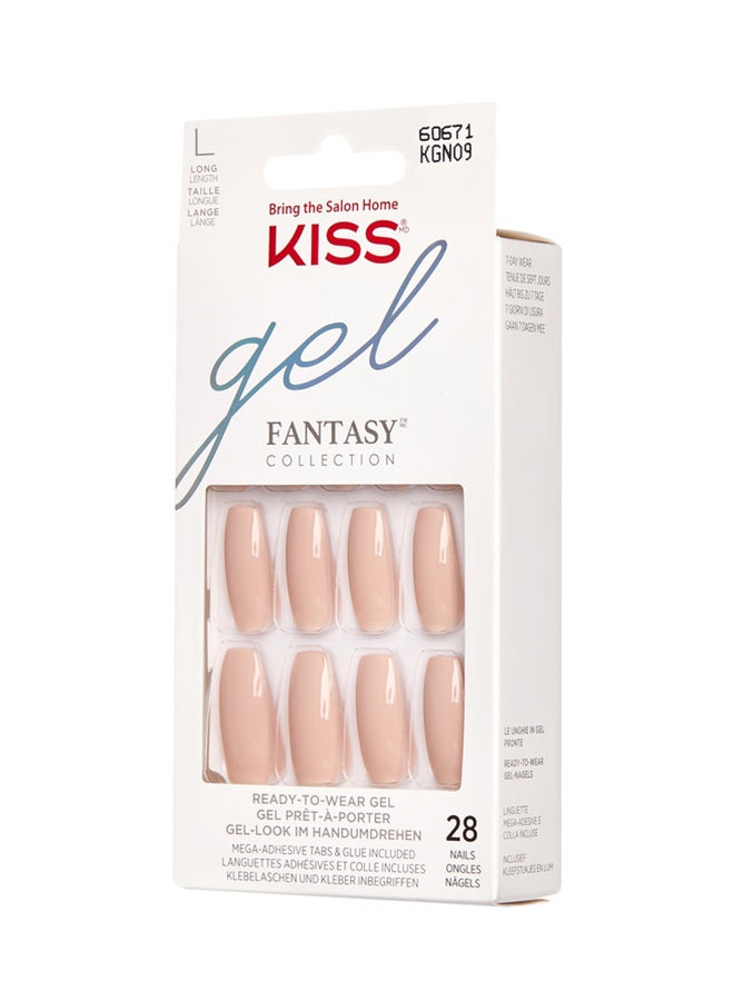 KISS 28-Piece Gel Fantasy Ready-To-Wear Nails Nude  - Image 3