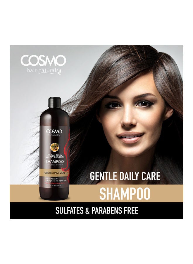 COSMO Cosmo Argan Oil & Wheat Protein Gentle Daily Care Shampoo & Conditioner 2 Piece Set For Unisex 2x480ml - Image 2