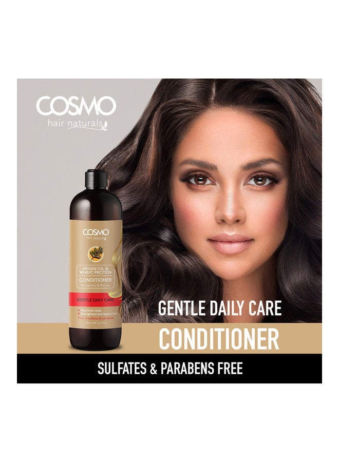 COSMO Cosmo Argan Oil & Wheat Protein Gentle Daily Care Shampoo & Conditioner 2 Piece Set For Unisex 2x480ml - Image 3