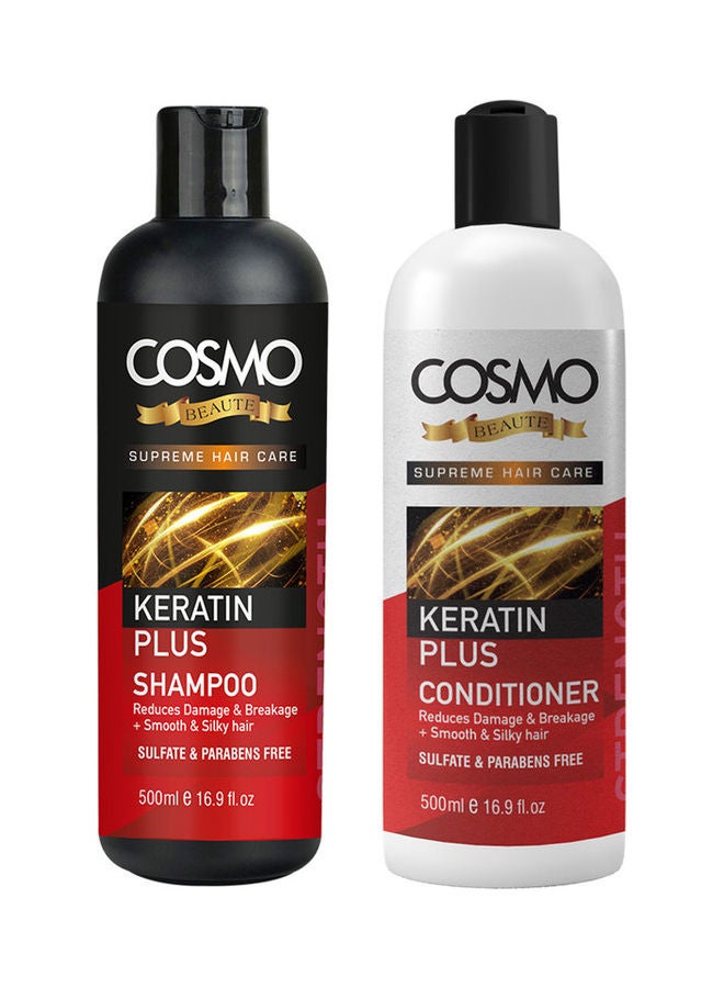 COSMO - Set of Keratin Plus Shampoo & Conditioner 1000ml - Image 1