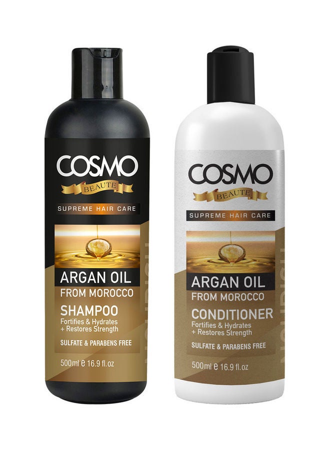 COSMO Set of Argan Oil Shampoo & Conditioner 1000ml  - Image 1
