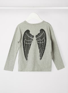 Boboli Kids/Teen Wing Print T-Shirt Grey  - Image 2