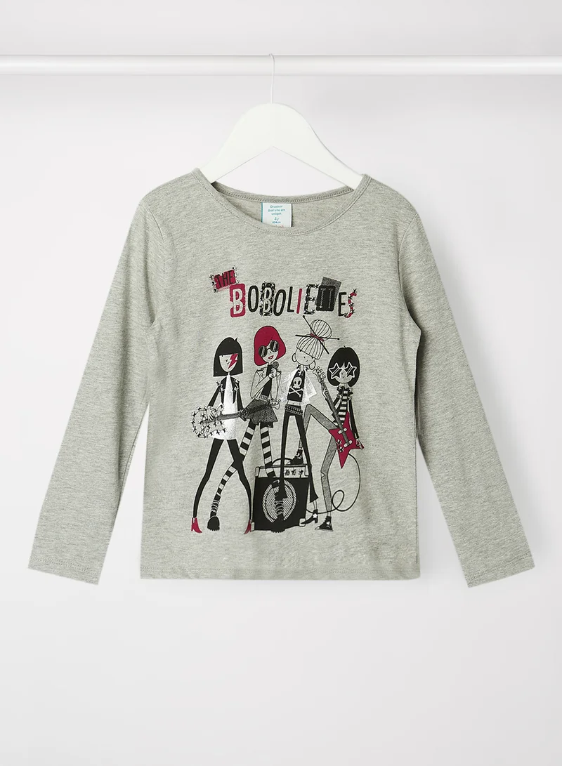 Boboli Kids/Teen Graphic T-Shirt Grey