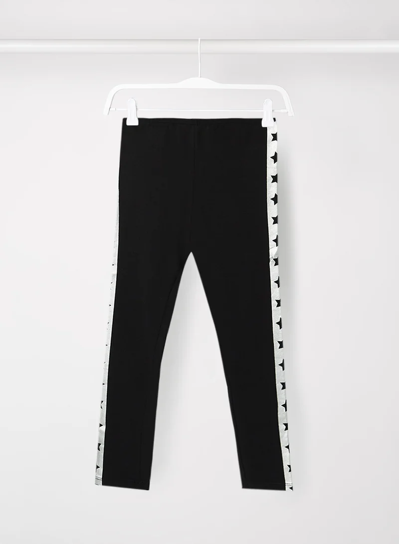 Boboli Kids/Teen Contrast Leggings Black