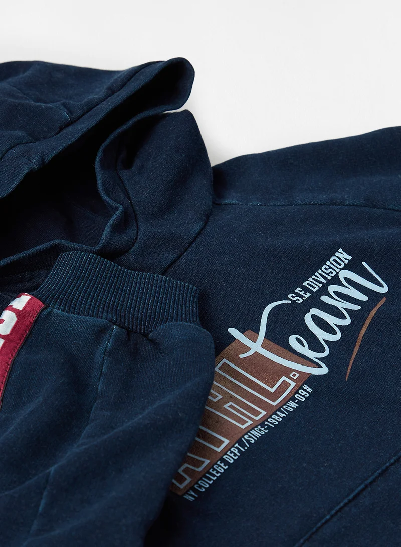 بوبولي Boys Athlteam Long Sleeve Hoodie Blue