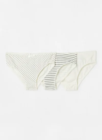 بوبولي سراويل داخلية بطبعة للأطفال/المراهقين (مجموعة من 3 قطع) Off-White