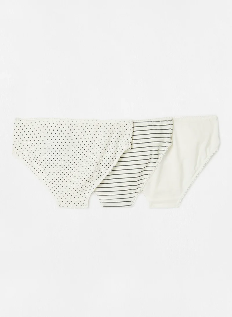 بوبولي سراويل داخلية بطبعة للأطفال/المراهقين (مجموعة من 3 قطع) Off-White