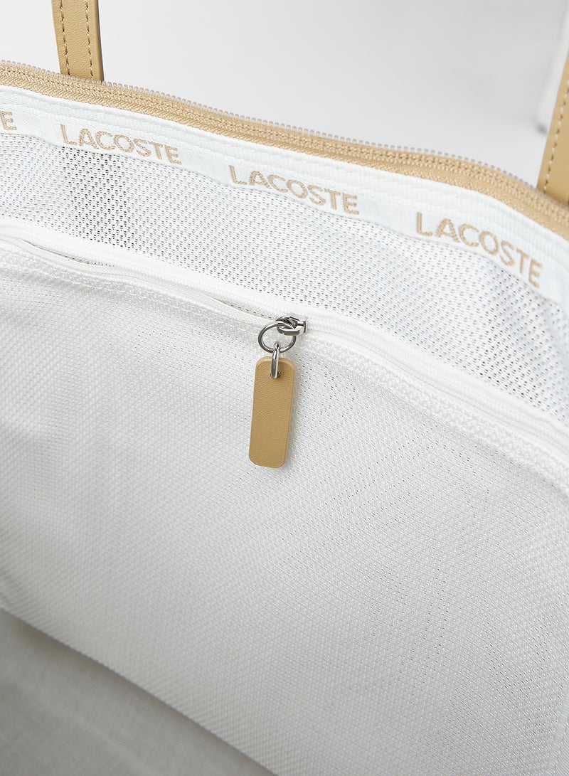 LACOSTE - L.12.12 Concept Zip Tote Bag Beige - Image 1