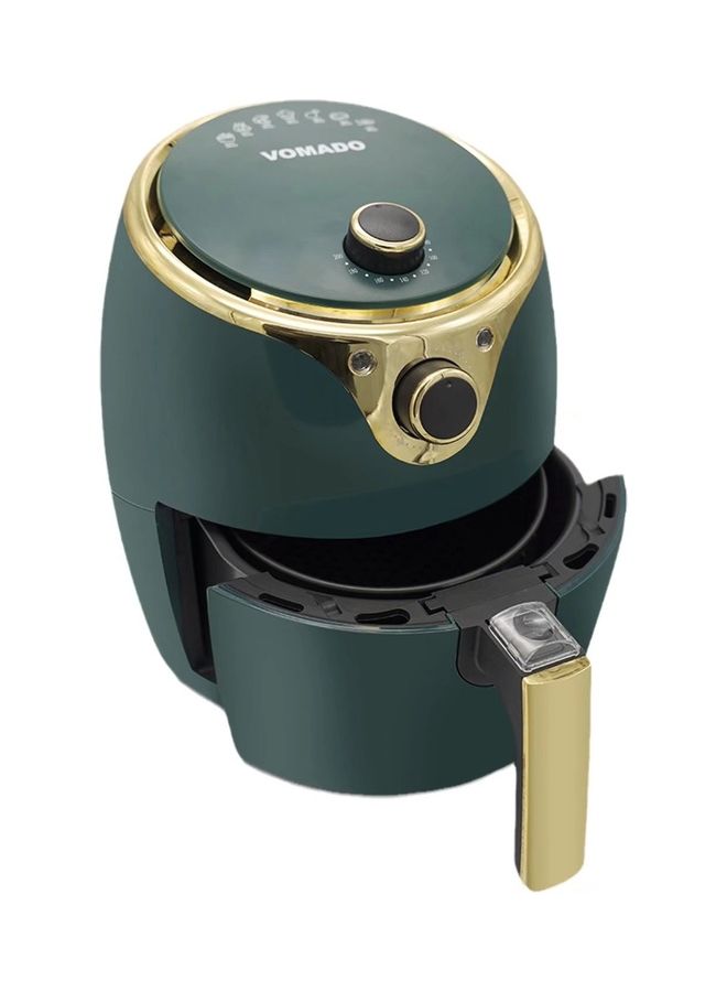 فومادو فرن كهربائي للقلي بالهواء الساخن مع وعاء قلي مانع للالتصاق 2.6 L 1200 W VMDAF2020GR-1 أسود/ذهبي/أخضر - Image 1