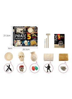 MissTiara Pirate 5 In 1 Dig Archaeological Educational Toy 26.5x21.5x6cm  - Image 2