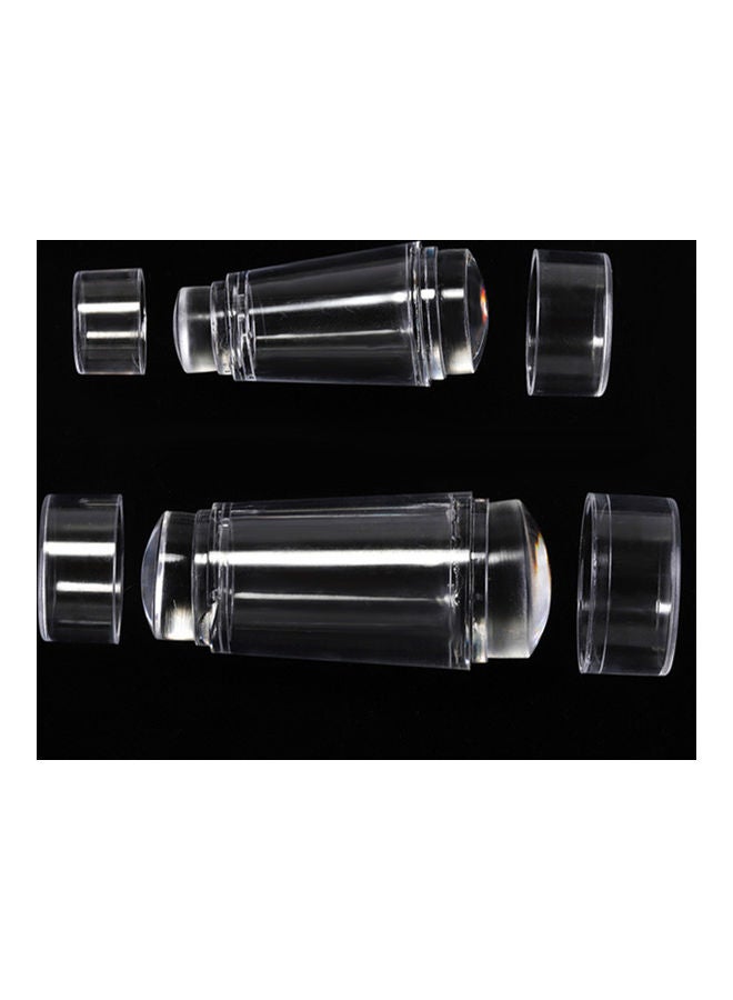 طقم ختم الأظافر من السيليكون مع غطاء ومكشطة. شفاف - Image 2