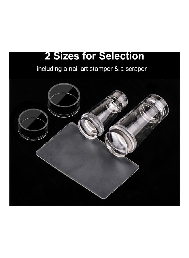 طقم ختم الأظافر من السيليكون مع غطاء ومكشطة. شفاف - Image 3