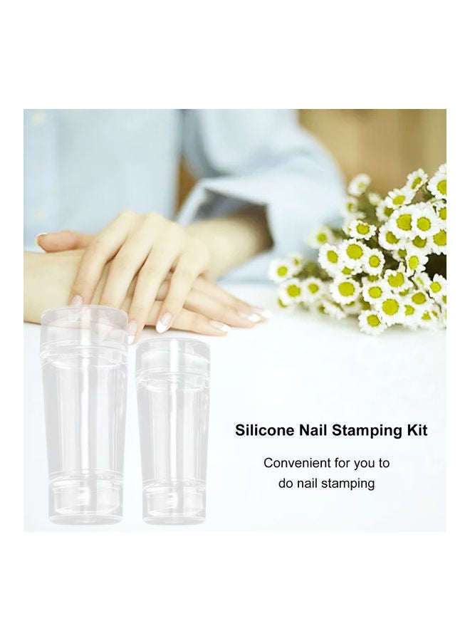 طقم ختم الأظافر من السيليكون مع غطاء ومكشطة. شفاف - Image 5