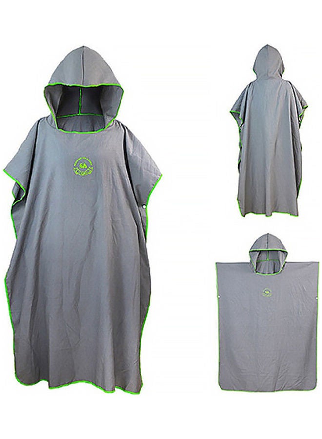 Hiturbo - Microfiber Surf Changing Towel Bathrobe Poncho With Hood Grey 110x90cm - Image 1