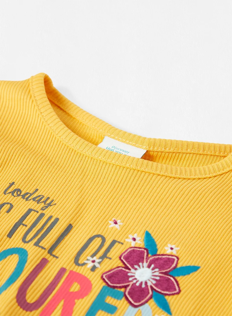 Boboli Kids/Teen Graphic T-Shirt Yellow
