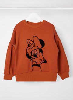 Girls Minnie Mouse Sweatshirt Orange