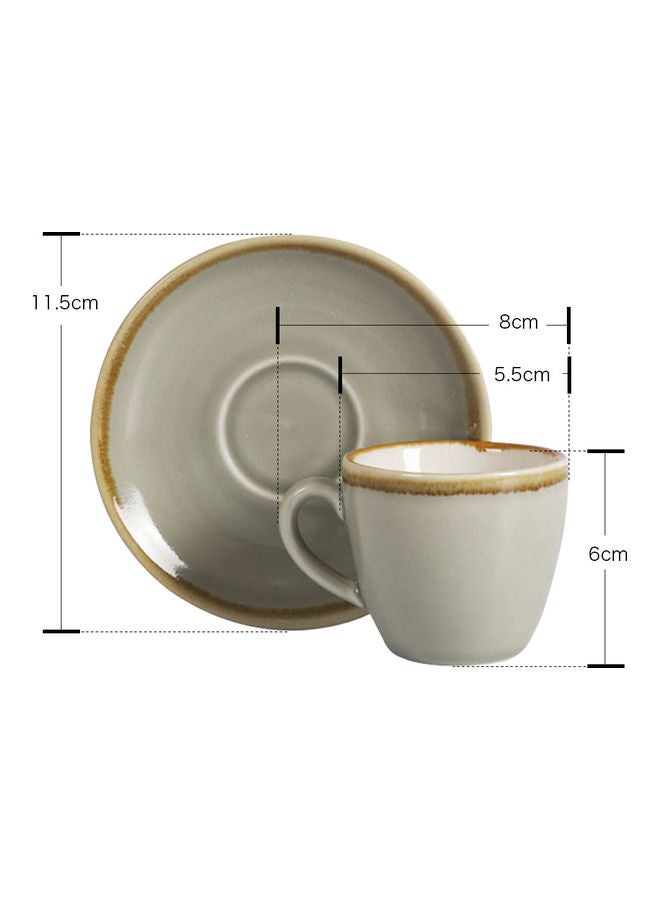 شاربدو فنجان قهوة وصحن من كيلن أبيض 80ملليلتر - Image 3