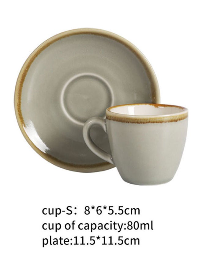 شاربدو فنجان قهوة وصحن من كيلن أبيض 80ملليلتر - Image 4